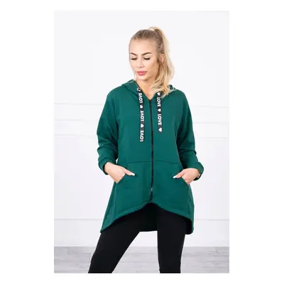 Kesi Sweatshirt with longer back and hood green