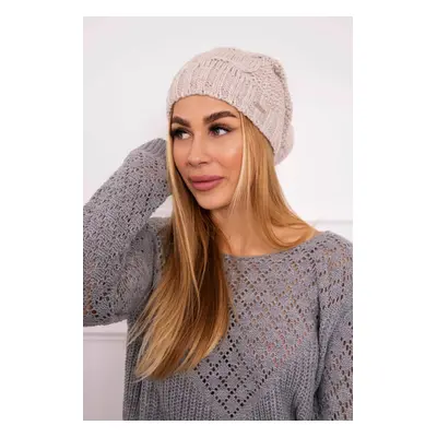 marka niezdefiniowana Cap with fleece Justyna K253 light beige