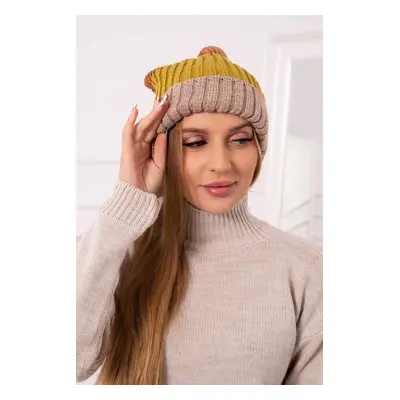 Kesi Cap with fleece Bojana K265 beige+kiwi+camel