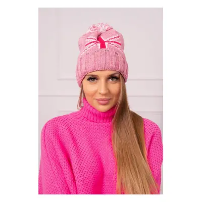 marka niezdefiniowana Cap with a pompom Elizabeth K386 dark pink