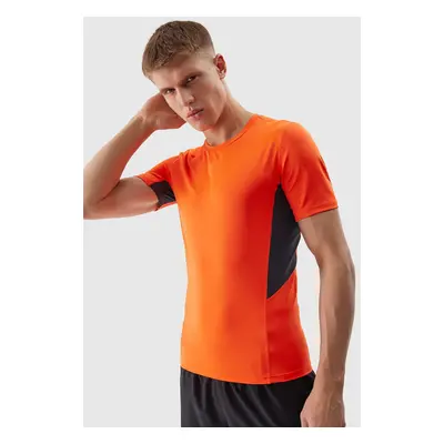 Men's Sports T-Shirt Slim Made of 4F Recycled Materials - Orange