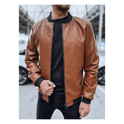 Férfi camel bőr bomber dzseki Dstreet