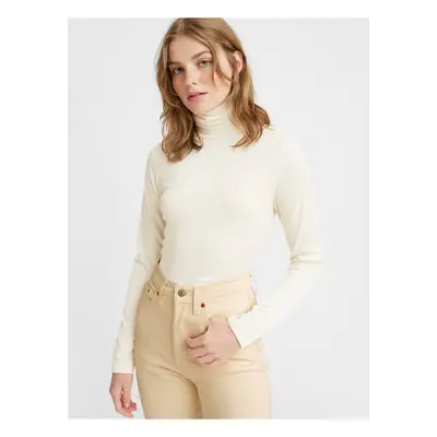 Levi&#39;s White Women&#39;s Ribbed Turtleneck T-Shirt Levi&#39;s® Oriel - Women