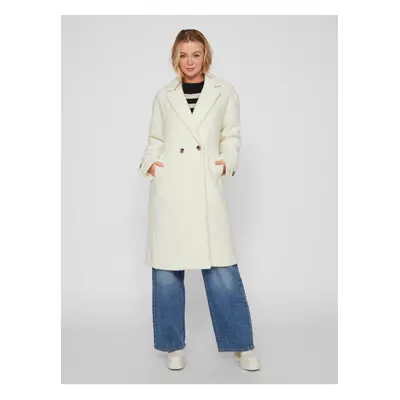 Cream women's coat VILA Viwave - Women