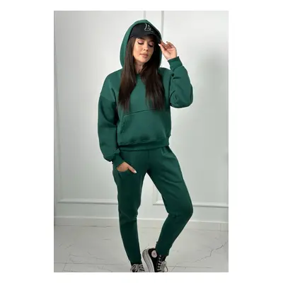 Insulated set sweatshirt + pants dark green