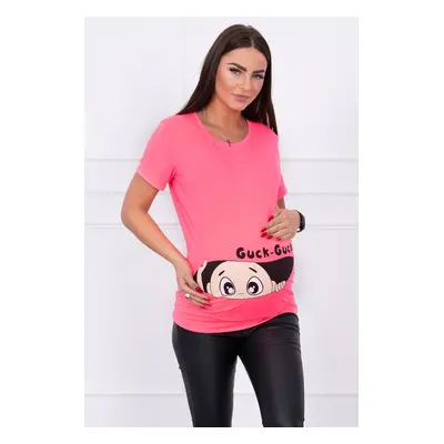 marka niezdefiniowana Maternity blouse Guck pink neon