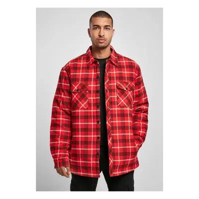 Plaid quilted shirt jacket red/black