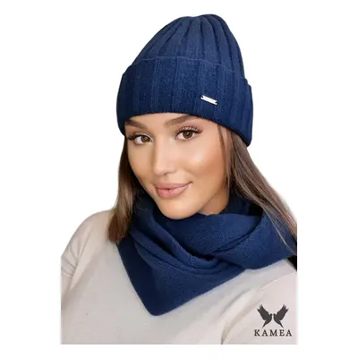 Kamea Woman's Set Hat&Chimney K.22.226.64 Navy Blue