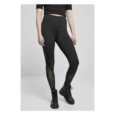 Women's Highwaist Mixed Tech Leggings Black/Black