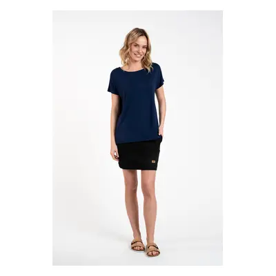 Women's blouse Ksenia with short sleeves - navy blue