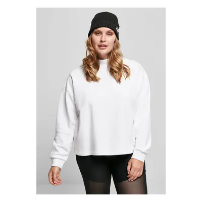 Women's Oversized High Neck Crew White