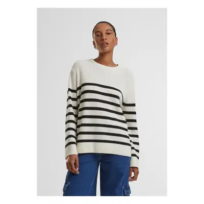 Women's striped sweater cream/black