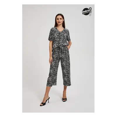 Women's pants MOODO with pattern - black