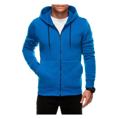 Edoti Unzipped men's BASIC hooded sweatshirt - blue