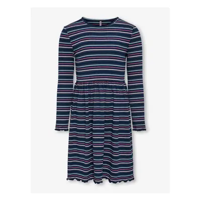 Pink-blue girly striped dress ONLY Sally - Girls