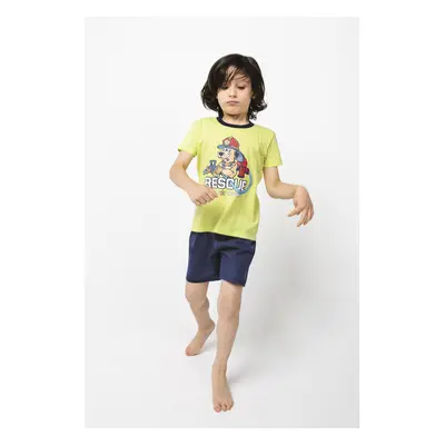 Boys' pyjamas Remek, short sleeves, short legs - green/navy blue