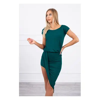 Asymmetrical dress dark green