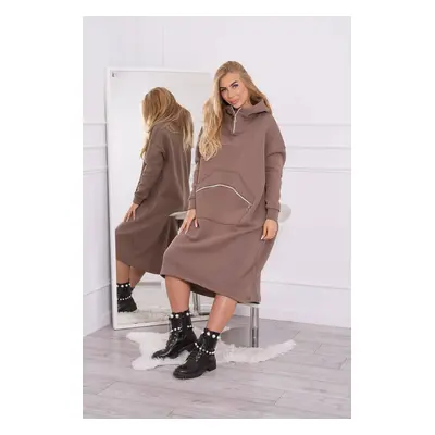 Insulated mocha hooded dress