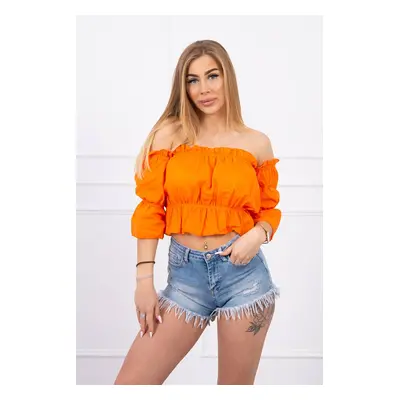 Orange blouse over the shoulder