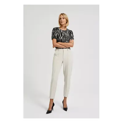 Elegant women's trousers in beige color