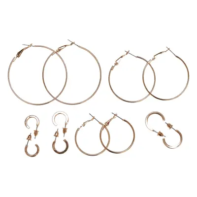 Basic hoop earrings 6-pack - gold color