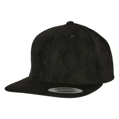 Suede Leather Snapback Black