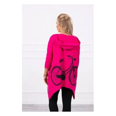 Sweatshirt with fuchsia bicycle print