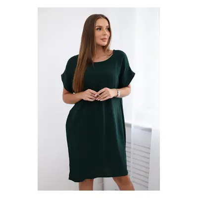 Kesi Włoski Dress with pockets dark green