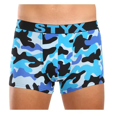 Men's boxers Styx art sports rubber camouflage blue