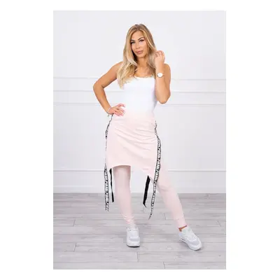 Pants/suit with selfie lettering powder pink