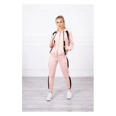 Striped sports set in dark powder pink