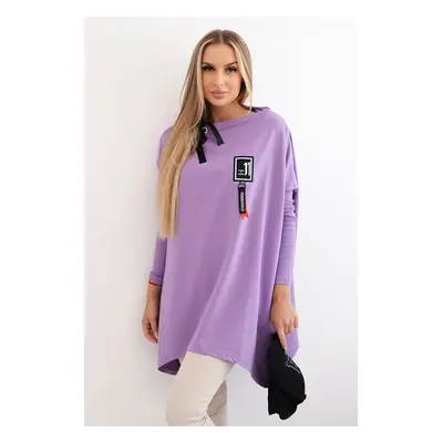 marka niezdefiniowana Oversize sweatshirt with asymmetrical sides purple