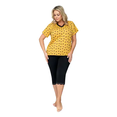 Queen 3/4 Plus Size Mustard Pajamas