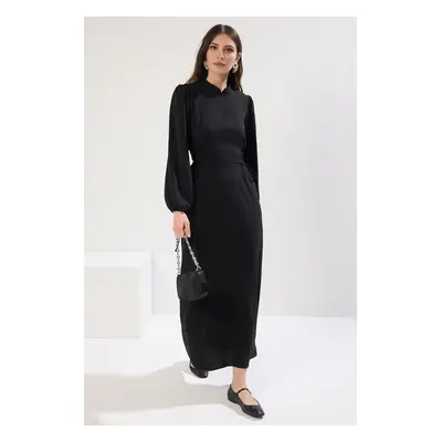 Trendyol Black Waist Brit Woven Aerobin Dress