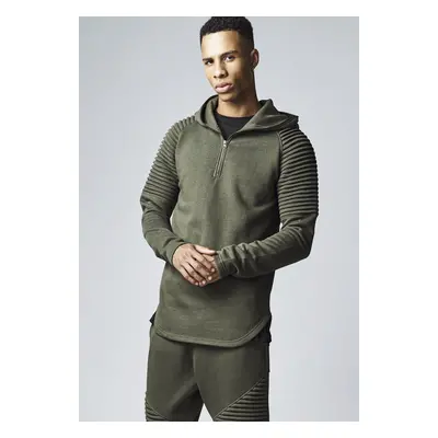 Pleated sleeves Terry Hoody olive