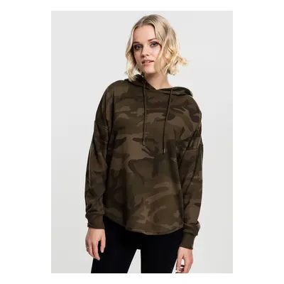 Women's Oversized Camo Hooded Olive Camo