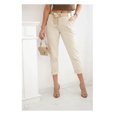 Kesi Włoski Punto trousers with belt dark beige