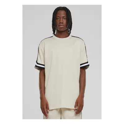 Men's T-shirt Oversized Stripes Mesh - cream