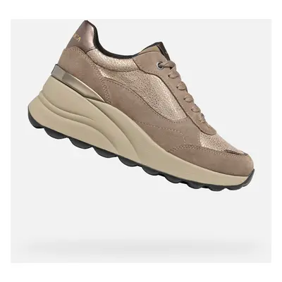 Beige women's sneakers Geox Spherica EC13 - Women's