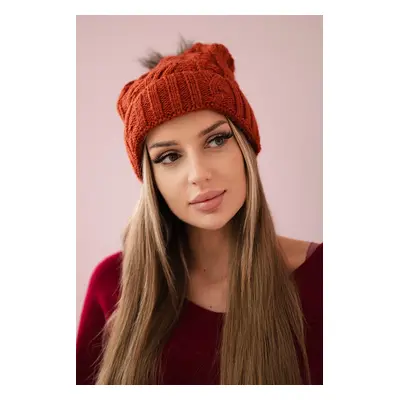 marka niezdefiniowana Cap with fleece Warkocz K226 foxy