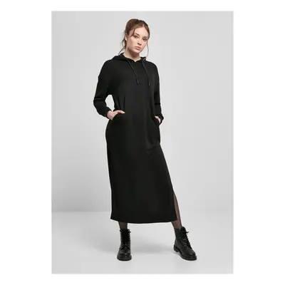 Women's Modal Terry Long Hooded Dress Black