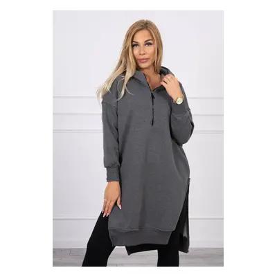 Insulated sweatshirt with graphite side slits