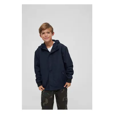 Children's windbreaker with navy front zipper