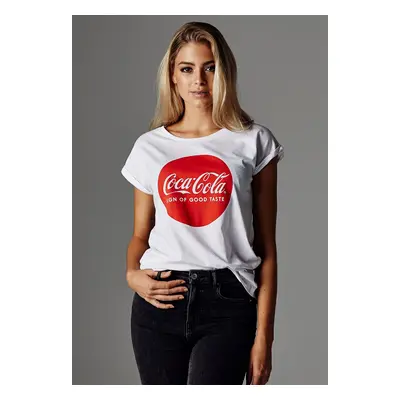 Women's T-shirt Coca Cola with round logo white