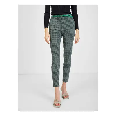 Orsay Black-Green Ladies Patterned Pants - Women