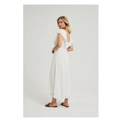 Women's maxi dress with back neckline MOODO - white