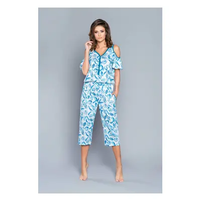 Agawa short-sleeved jumpsuit, 3/4 pants - print