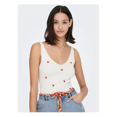 Cream patterned tank top JDY Nanna - Women