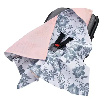 Medi Partners Baby carrier wrap – blanket with hood cm – Wafel – Jelonki + gray Wafel