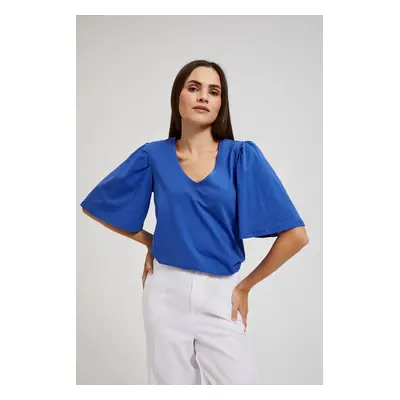 Women's blouse MOODO with wide sleeves - navy blue